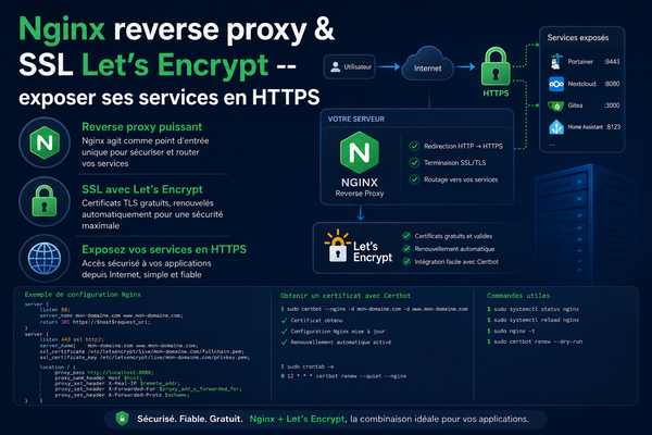 Nginx reverse proxy & SSL Let's Encrypt — exposer ses services en HTTPS