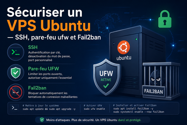 Sécuriser un VPS Ubuntu — SSH, pare-feu ufw et Fail2ban
